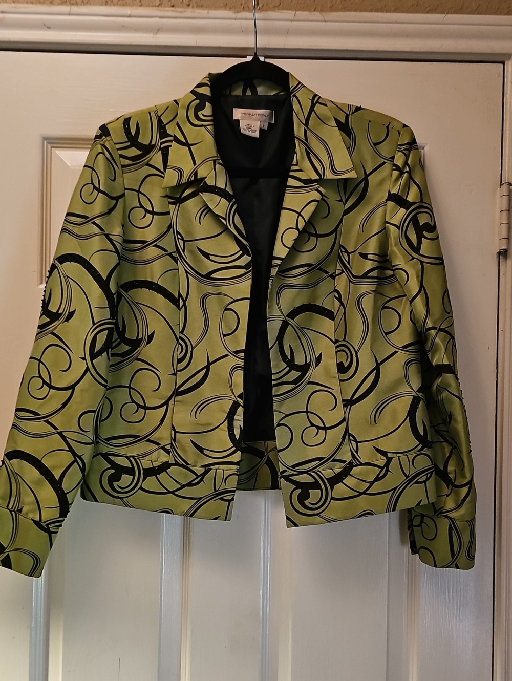 Transitions Lime Green & Black Swirl Blazer